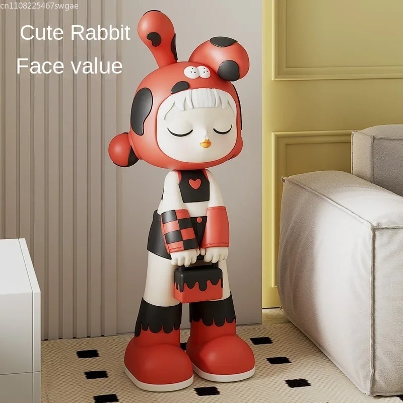Home Decor Resin - 아트 카툰 소녀 조각상 실내 패션
