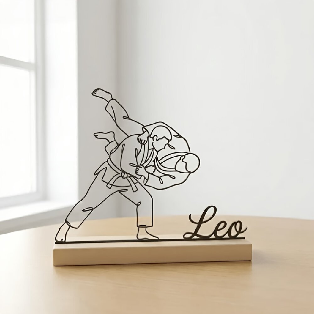 Home Decor Unique - 맞춤 각인 유도 무술 조각상 나무