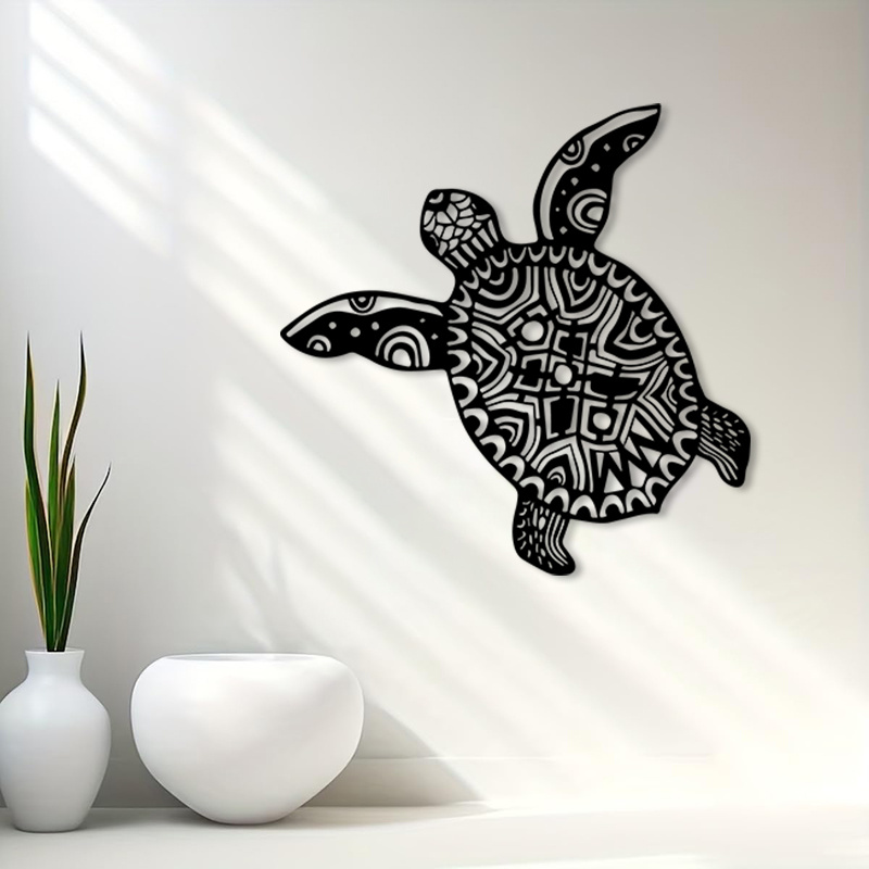 Home Decor Nautical - 바다거북 철제 금속 벽 장식, 해안