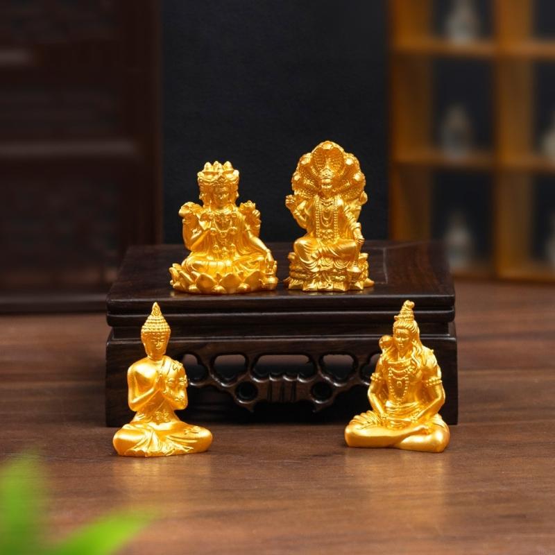 Home Decor Resin - 30Pcs 미니 골드 불상 동상 대량