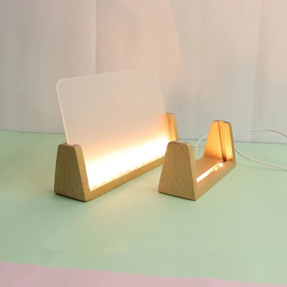 Bamboo Photo Frame - 따뜻한 조명 나무 조명 받침대 미끄럼