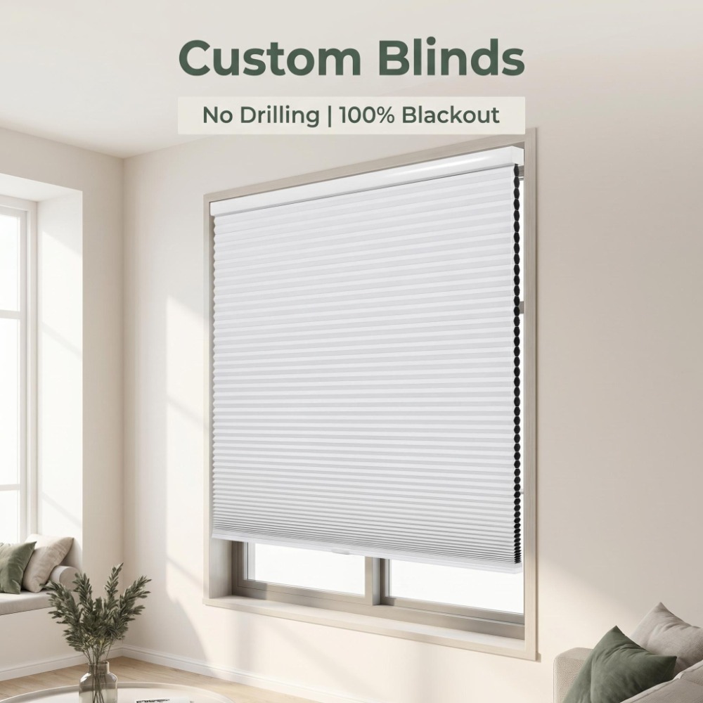 맞춤형 허니콤 블라인드, 블랙아웃 셀룰러 쉐이드, 에너 - Home Decor Window Blinds 리뷰 및 가격
