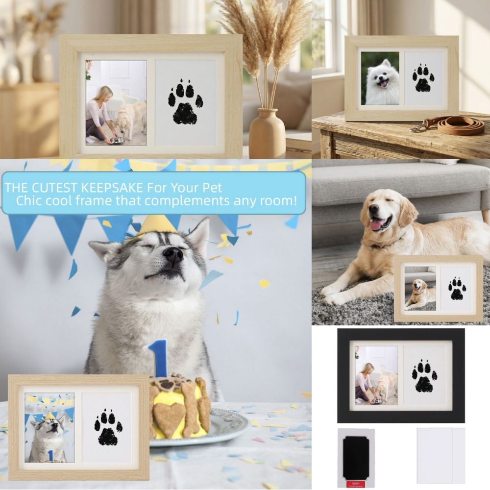 나무로 만든 반려동물 발자국 키트 잉크리스 키트 클린터 - Bamboo Photo Frame 리뷰 및 가격