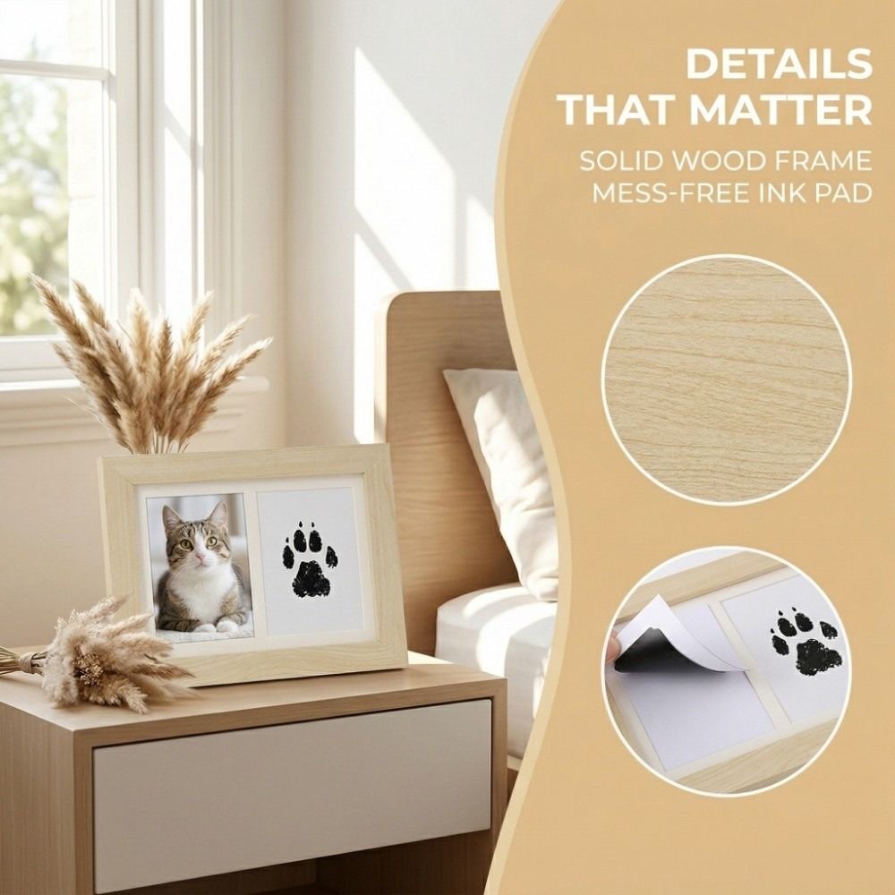 나무로 만든 반려동물 발자국 키트 잉크리스 키트 클린터 - Bamboo Photo Frame 리뷰 및 가격