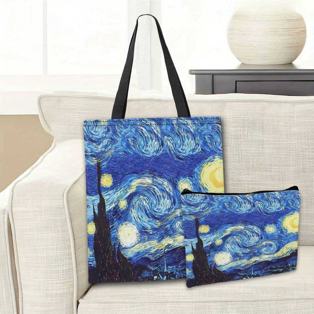 반 고흐 시리즈 토트백 화장품 파우치 유화 별이 빛나는 - Abstract Oil Painting 리뷰 및 가격