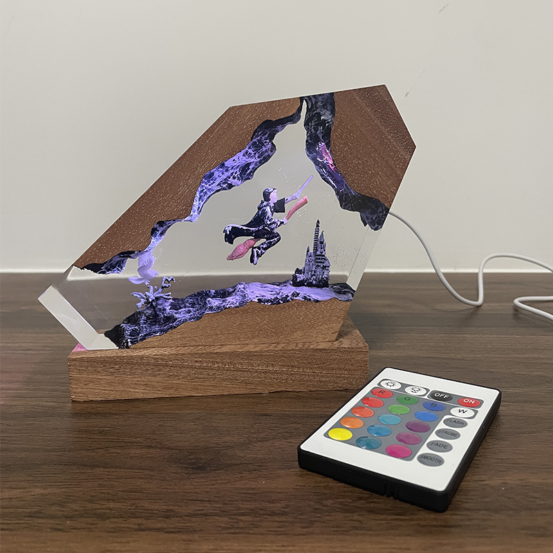목재 레진 에폭시 램프 마법사 소년 & 올빼미 야간등  - Home Decor Resin 리뷰 및 가격