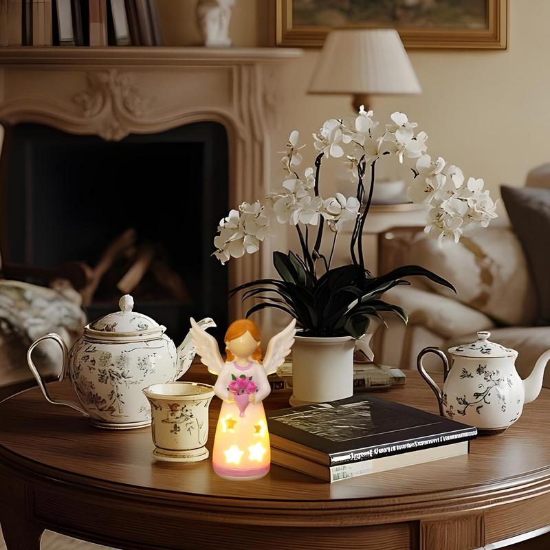 촛대 램프 천사 동상 램프 거실 인형 장식 동상 장식  - Home Decor Resin 리뷰 및 가격
