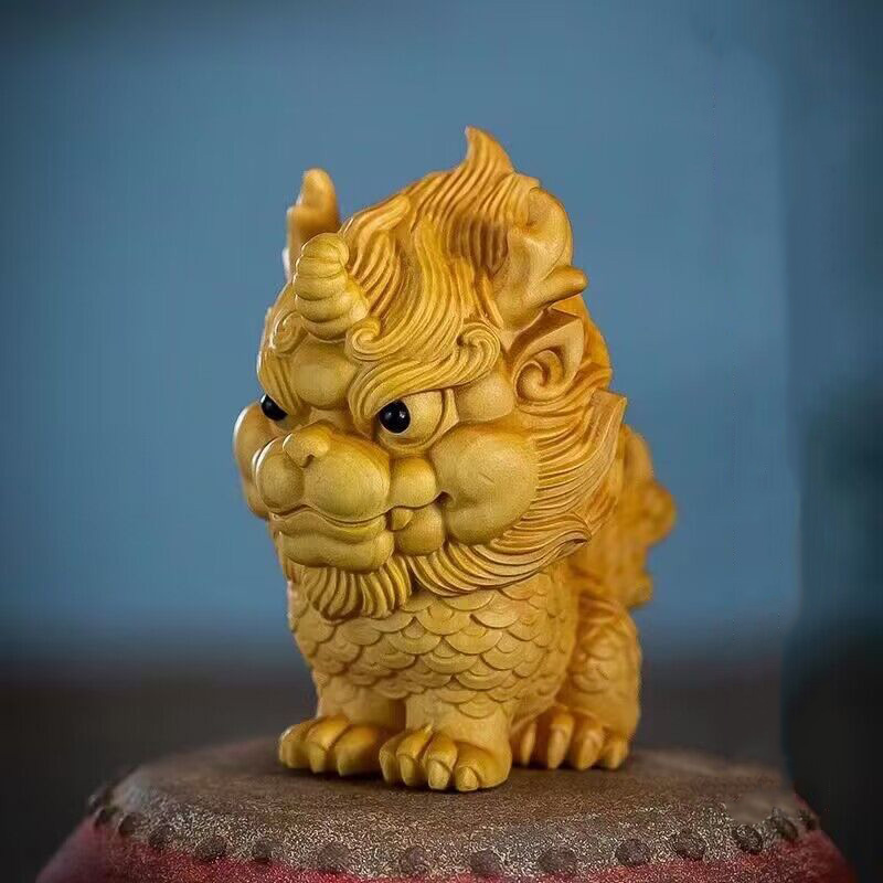 나무 - 길조 기린 작은 동상 단단한 나무 조각 중국의 - Home Decor Brand 리뷰 및 가격
