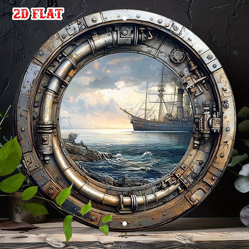 [2D 플랫] 빈티지 해양 금속 벽 장식 - 2D 플랫 - Home Decor Nautical 리뷰 및 가격