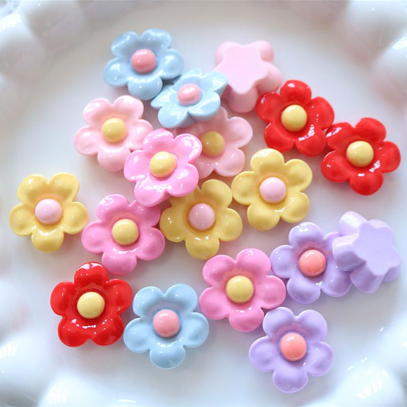 10PCS 반짝 이는 22x22mm 꽃 시리즈 머리핀  - Home Decor Resin 리뷰 및 가격