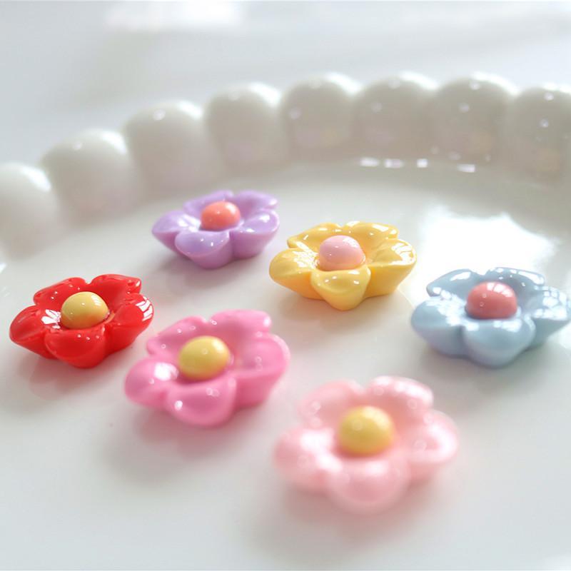 10PCS 반짝 이는 22x22mm 꽃 시리즈 머리핀  - Home Decor Resin 리뷰 및 가격