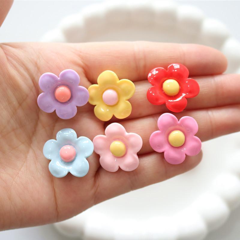 10PCS 반짝 이는 22x22mm 꽃 시리즈 머리핀  - Home Decor Resin 리뷰 및 가격
