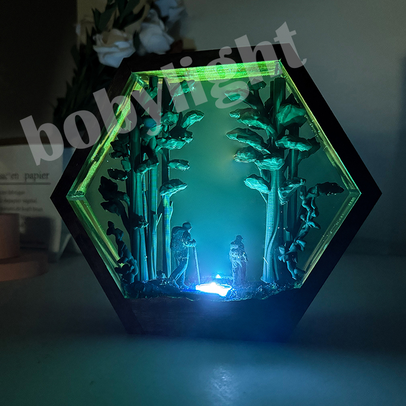 하이커 피규어 테이블 레진 램프 열대우림 하이킹 다채로 - Home Decor Resin 리뷰 및 가격
