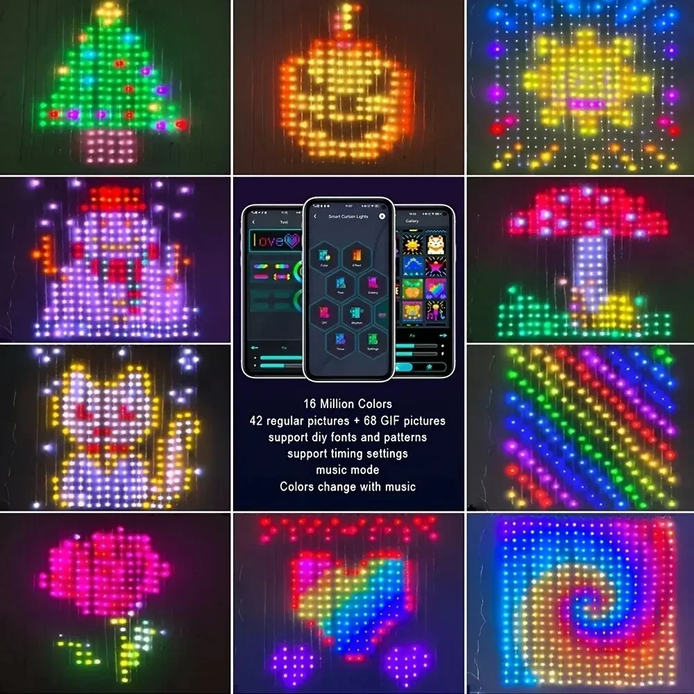 스마트 LED 커튼 라이트 APP 제어 RGB 디 밍이 - Home Decor App Free 리뷰 및 가격