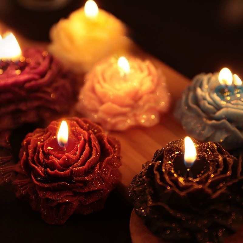 저융점 42 ° C 아로마테라피 캔들 장미 모란 꽃 모 - Home Decor Flowers 리뷰 및 가격