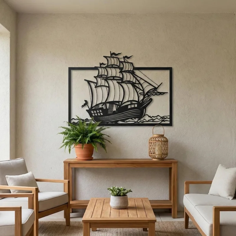 금속 범선 벽 장식, 해안 해양 주택 장식용 해양 입구 - Home Decor Nautical 리뷰 및 가격