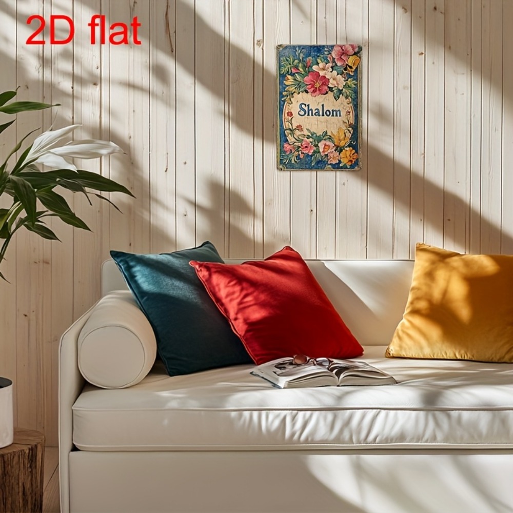 CIFBUY 빈티지 꽃무늬 샬롬 알루미늄 벽 예술 8x - Home Decor In 리뷰 및 가격