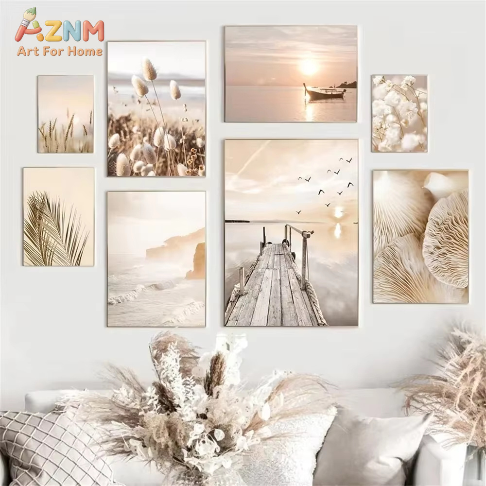 일몰 바다 호수 보트 다리 캔버스 그림 갈매기 해변 포 - Home Decor Nautical 리뷰 및 가격